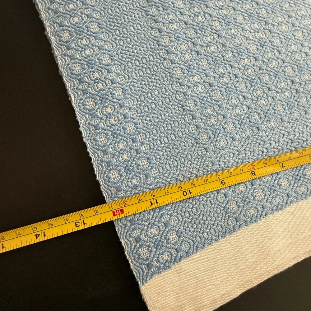Harriet C Johnson Hand Woven Blue White Cotton Placemats Set 3 Vintage Textiles